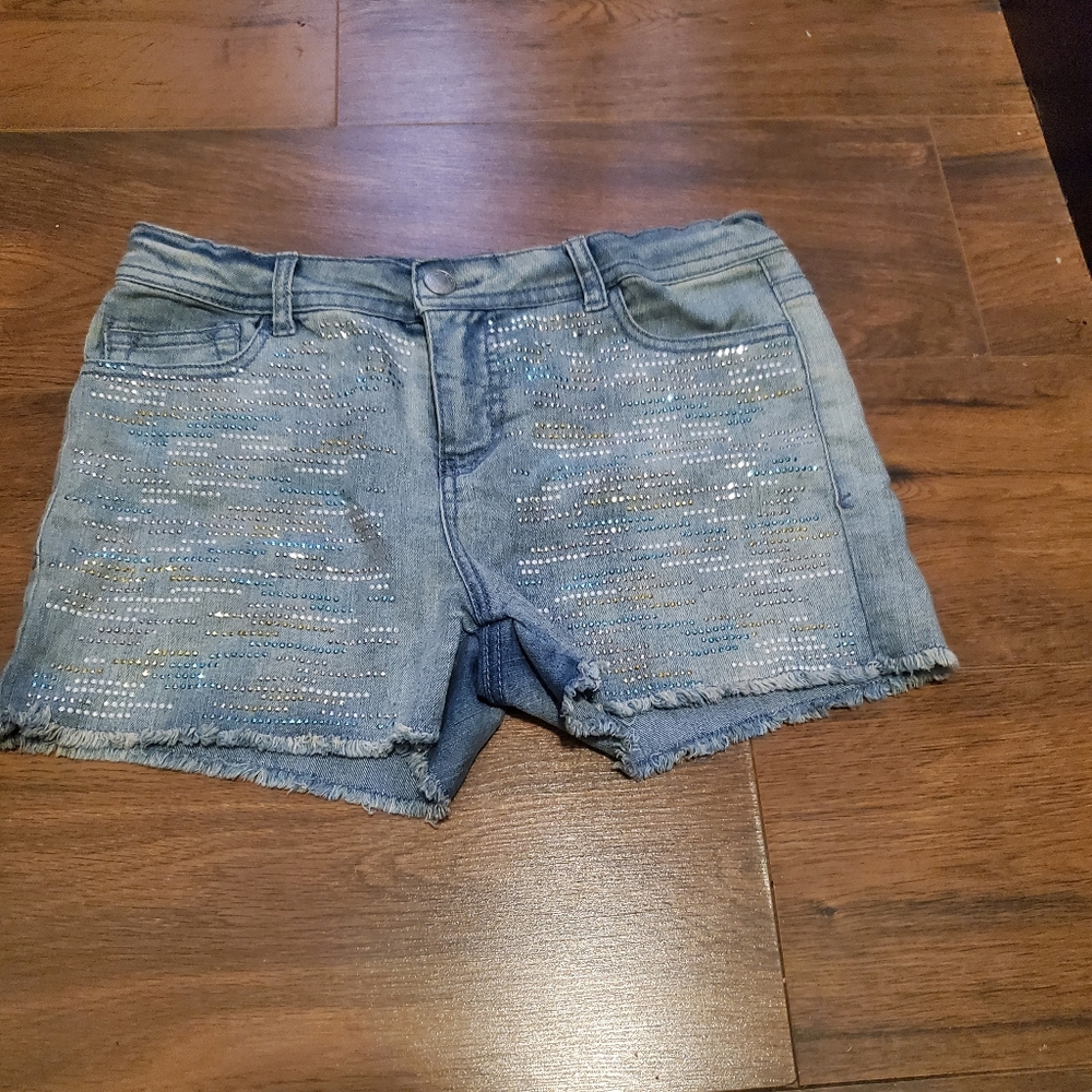CHEROKEE DENIM SHORTS WITH RHINESTONES (S for women, XL for kids)